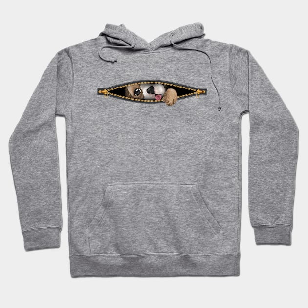 Puppy Peeking - Funny Dog Hoodie by Fun Personalitee